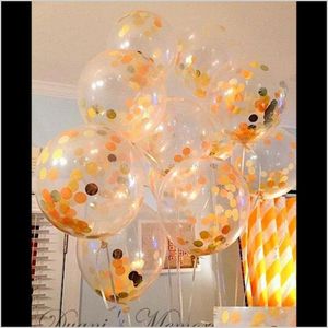 Décoration Événement Fête Maison Jardin Drop Delivery 2021 Latex Paillettes Remplies 12 Pouces Ballons Transparents Nouveauté Enfants Jouets Belle Naissance