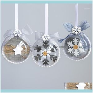 Decoratie -evenement Feestelijke feestbenodigdheden Home Garden8,5 cm Transparante bal ornamenten voor kerstboomdecor Kerstmis vakantie Decoratieve boog p p