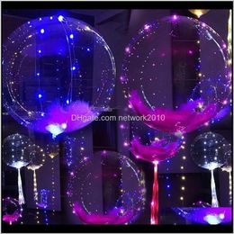 Decoratie -evenement Feestelijke benodigdheden Home Garden Drop levering 2021 14 inch kleurrijke herbruikbare luchtballen met 4 kleuren LED Kerstmis dagelijkse feest