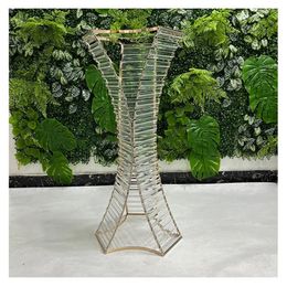 Decoratie Flower Vase Gold Kolom Stand metalen weg lood bruiloft middelpunt bloemenrek voor evenementenfeestdecoratie acryltafel centerpieces 359