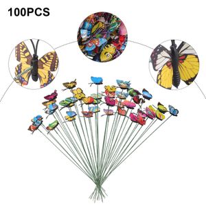 Decoration Garden Butterflies 100pcs 4 cm Diy Decoración de hadas Decorat Ornamento para el hogar Outdoor Pvc Brand 231227