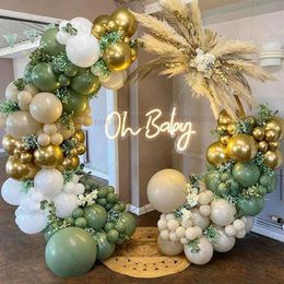 Décoration ballon vert guirlande mariage anniversaire décor enfants Jungle thème ballon bébé douche Globos sable