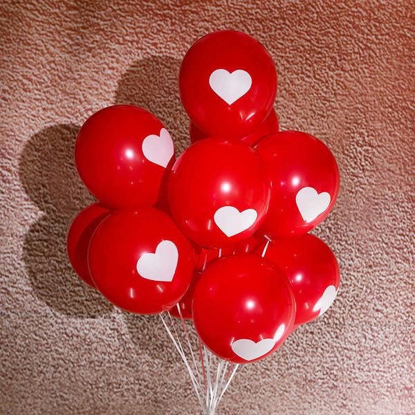 Decoración en pulgadas, globos rojos de corazón de amor, decoración de aniversario de boda, globo de aire, bola de regalo de matrimonio