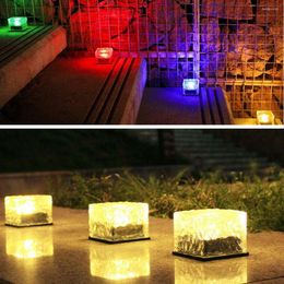 Decoratielamp 4LED Solar Light Courtyard Decor Buried Garden Lights Landscape Lighting Ice Brick