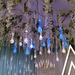 décoration LED acrylique goutte bulle lampe suspendue pour la décoration de mariage accessoires de mariage suspendus CrescentWedding Party disco décoration lumière toile de fond pour la scène imake706