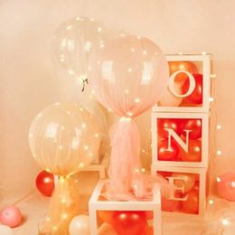 Décoration ballon LED avec support de colonne lumineux Transparent ballons support LED chaîne lumières décoration d'anniversaire de mariage