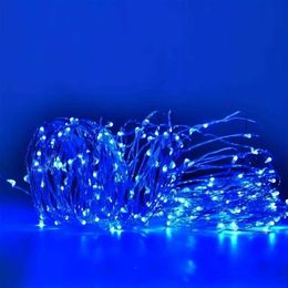 Decoratie LED Strings Lamp Koperdraad Zonne-verlichting 10 20m IP65 Waterdicht Fairy Light 8 Mode Outdoor voor Tuin Kerst Bruiloft Feest