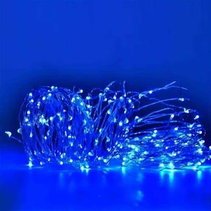 Decoración LED Cuerdas Lámpara Alambre de cobre Luces solares 10 20 m IP65 Impermeable Fairy Light 8 Modo al aire libre para jardín Fiesta de bodas de Navidad