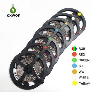 Decoración LED Strips SMD5050 impermeable 5m 12V Flex Strip Light 300led 600leds Flexible 60LED / M Luces de cinta para auto