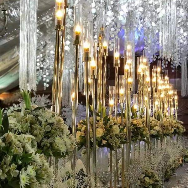 Decoración Luz Decoraciones de boda Bodas Escenario Luz de vela de una sola cabeza Fondo sin luces senyu882