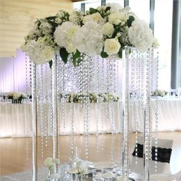 Decoratie Luxe Hangers Crystal Chain Rechthoek Bloem Stand voor Bruiloft Centerpieces Senyu813