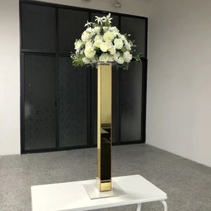 Decoratie Mirror Gold Acryl Pilaar Flower Stand For Wedding Table Golden Sliver Candelabra Wedding Centerpieces Gold Candles Stand Decorative 611