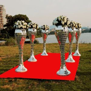 Décoration Miroir grands vases style baseball vase à fleurs pour mariage fleurs stands événements pièce maîtresse douche nuptiale fête sol vase hôtel hall décor457
