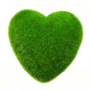 Décoration Mousse Coeur Forme Pierre Gazon Artificiel Décor À La Maison Jardin Faux Plante Vert décoratif pour Noël et Mariage