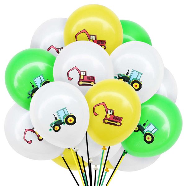 Decoración de nueva pulgada, juego de globos para vehículos de ingeniería, suministros de decoración de cumpleaños para excavadora