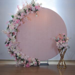 décoration nouveau style mariage en fer forgé et étagère en aluminium décoration de fond arc de mariage rond toile de fond accessoires fleur cadre fleur mur imake832