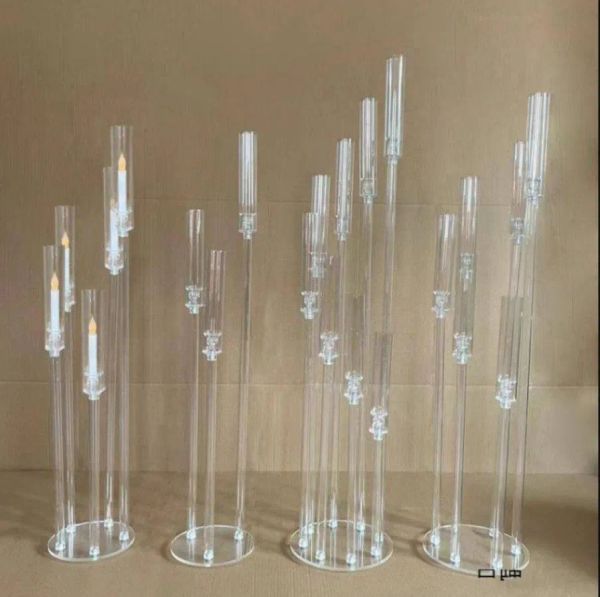 Décoration nouvelle pièce maîtresse de Table de mariage en cristal acrylique entier pièces maîtresses de lustre pour la décoration imake3312533 LL