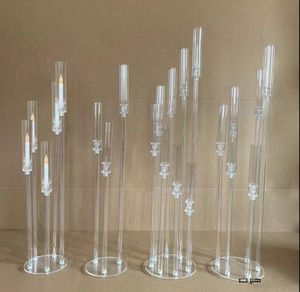 Decoración nueva venta al por mayor acrílico cristal boda mesa centro candelabro centro piezas para decoración imake