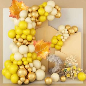 Décoration Set Arch Party Balloon Thanksgiving Yellow Gold Birthday Supplies Family Gathering