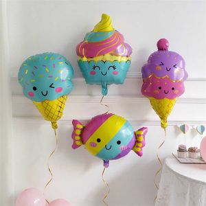 Decoración Summer Ice Cream Brithday Gran Número Pink Balloon Sweet Candy Popsicle Foil Globos R230812