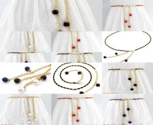Décoration taille drs chaîne avec fines perles pour femmes, mode coréenne, ceinture en métal, jupe 20216491369