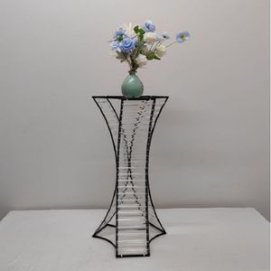 décoration Mariage cristal verre Table fleurs trompette cyliner -Vase Vases noirs verres clairs cylindre vase à fleurs pour la décoration de la maison de mariage 753