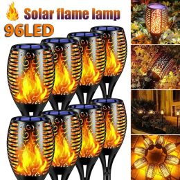 Décorations 1 ~ 12pcs Solar Flame Light Outdoor 96/12 LEDS TORCHE TORCHE ARRÉPRÉPRIPHIER la lampe de nuit Decoration Garde