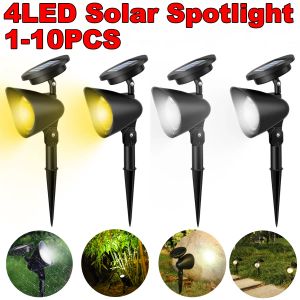 Décorations 1 ~ 8pcs Solar Lampe de lampe de lampe extérieure IP65 Imperméable 4led Paysage Light Villa Garden Yard Decor Lights Solar Powerred