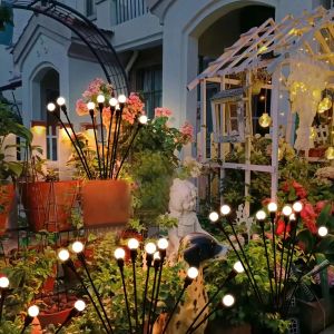 Décorations 1 pc Solar Garden Firefly Lights Outdoor Starproof Starburst Swing Lamps décoratifs pour le chemin PATER PAYSCAY