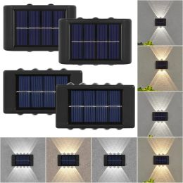 Decoraties 10 LED Solar Ambient Wall Lamp Buiten Waterdichte Zonne -Powered Light Up and Down Illuminate Home Garden Porch Yard Decoratie