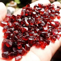Décorations 100g Natural Red Garnet Forglid Quartz Crystal Gravel Heury Energy Mineral spécimen minéraux Collectibles Garden DÉCOR HOME