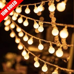 Décorations 10m Small Ball Fairy Lights Globe Lights USB / batterie opéré pour le jardin Christroom Wedding Camping Tent Decor