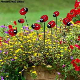 Décorations 10pcs Tableau d'insectes Ladybug Multichamber Stakes Colorful Flower Pots Garden Yard Plant Decorations
