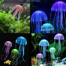 Décorations 10 pièces Simulation artificielle méduse effet brillant aquarium décoration aquarium ornement décor accessoire