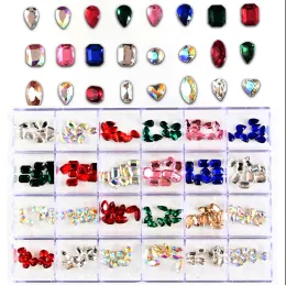 Decoraciones 120/240pcs Mirror Diamond Stone Kits Nail Art Crystal K9 Gemas de vidrio