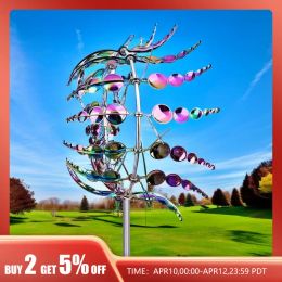 Decorations 1pc Magical Kinetic Metal Windmill Spinner Unique Wind Powered Catchers Creative Patio Garden Lawn Outdoor Courtyard Decoration