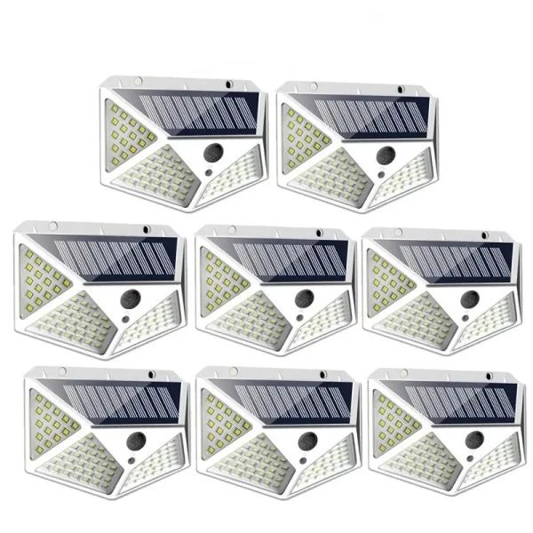 Décorations 1pc Solar Light Outdoor 100 LED MUR LEMP PIR PIR MOTION LAMPEUR ESPAIR ARAPPORTHERS LUMIÈRES POUR COURTYARD GARDEN Street Decoration