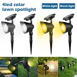 Decoraciones 2/4 PCS Solar Light Light Factores impermeables al aire libre Auto/apagado Luces de jardín Lámparas de césped de jardín brillante