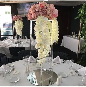 Décorations 2019 fleur artificielle fête de mariage fausse fleur présentoir fleur Vase artisanat décor Floral Stand colonnes pour Table de mariage Ce