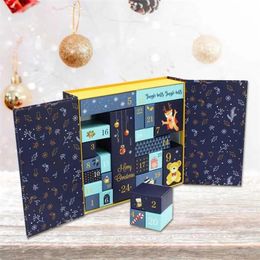 Decoraties 2022 Adventskalender Kerst DIY Papier Geschenkdozen Aftellen 24 Lades Kast Cadeaus voor Meisje Jongen Vrienden navidad 211104