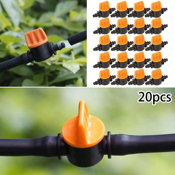 Décorations 20pcs tuyaux mini-soupape jardin jardin jardin girant les raccords d'irrigation connecteurs de tuyaux vanne d'eau pour 4/7 mm