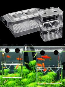 Decorations 3 Types Acrylic Fish Breeding Isolation Box Betta Fish Aquarium Breeder Fish Tank Hatching Incubator Fish House Home Hatchery 231016