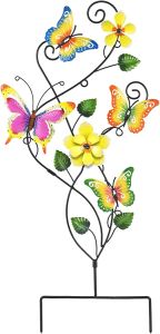 Decoraties 30 inch vlindertuin stake decor Art Butterfly Metal Wall Decor Trellis voor klimplanten Outdoor Spring Decor Art Housewarm