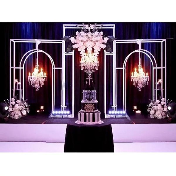 Décorations 3pcs Shop Mall Célébration Décoration de mariage Réception Entrée Bienvenue Porte Toile de fond Cadre Accueil Écran Partition Fleur Arch Wal