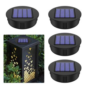 Decoraties 4 stks zonne -licht vervangende top 1.2V IP65 Waterdichte led zonnepaneel lantaarn LID LICHT SOLAR LANTERN TOP ONDER OUTDOR Decor Garden