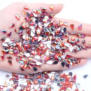 Decoraties 5x8mm 10000 stks platte facetten acryl strass traanvorm vele kleuren kiezen diy nagel kunstdecoraties lijm op kledingstukken ambachten