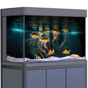 Decoraties Aquarium Achtergrond Sticker Decoratie voor Aquariums, Kwallen Onderwater HD 3D Poster 555 Gallon Reptiel Habitat