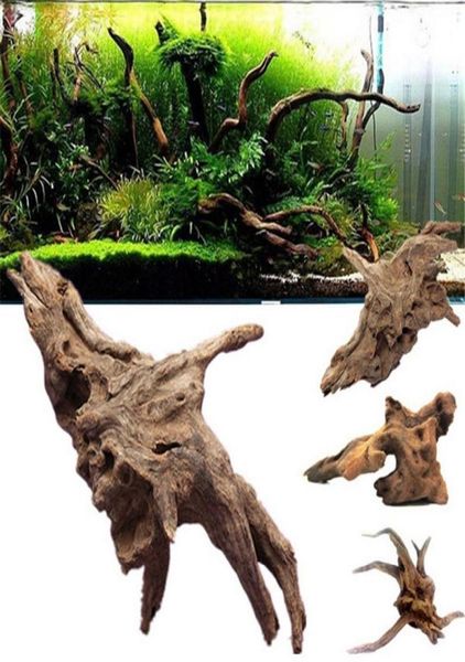 Decoraciones Aquarium Planta de tocón Adorno Driftwood Fish Tank Fish Wood Natural Trunk Landscap Decoration6557395