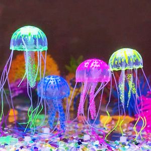 Decoraties Kunstmatige zwem gloeiende fluorescerende kwal Aquarium Decoratie Vistank onderwaterplant Marine Aquatic Landscape Ornament 230428