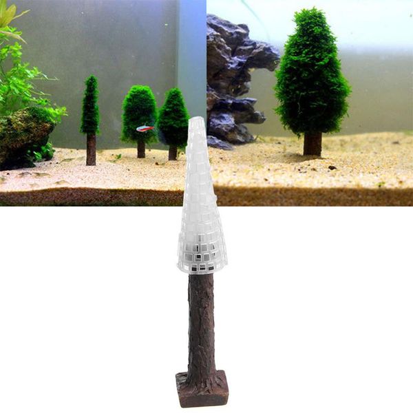 Décorations C1FA Simulation Xmas Moss Christmas Tree Plant Grow Aquarium Tank Landscape Decor